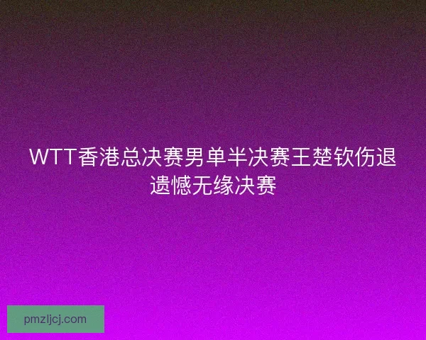WTT香港总决赛男单半决赛王楚钦伤退遗憾无缘决赛