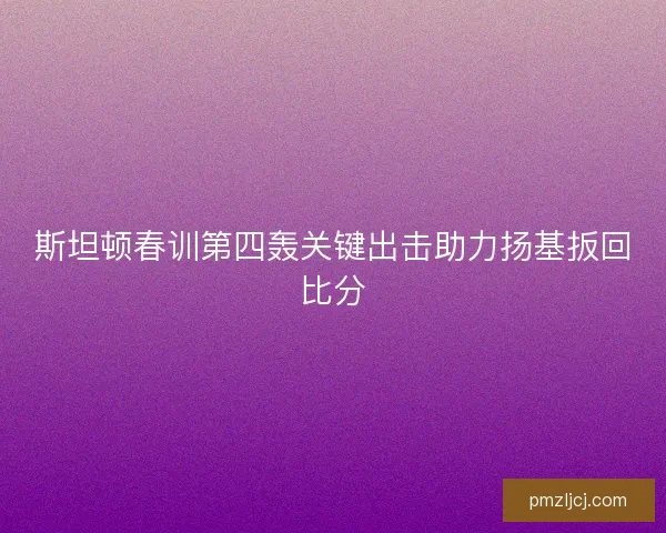 斯坦顿春训第四轰关键出击助力扬基扳回比分 斯坦顿春训第四轰关键出击助力扬基扳回比分