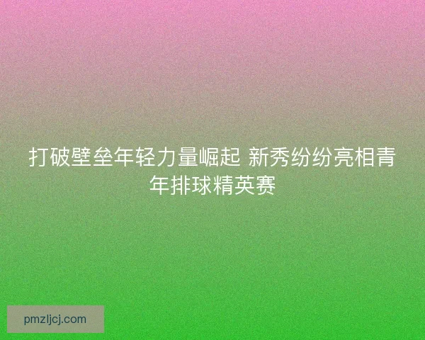 打破壁垒年轻力量崛起 新秀纷纷亮相青年排球精英赛